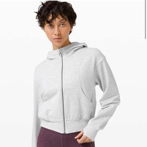 Lululemon Catch a Breath Zip Hoodie Size 10 Heathered Core Ultra Light Grey